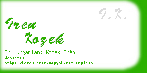 iren kozek business card